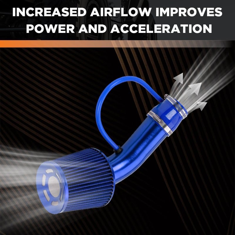 BARTOO 3 Inch Cold Air Intake Filter Pipe Curve Pipe, Aluminum Air Intake Elbow for Car Truck Turbo Piping, Blue - Image 4